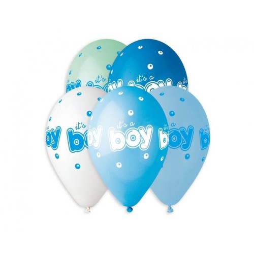 Baby It's a Boy balloon, 5 pieces, 13 inch (33 cm)