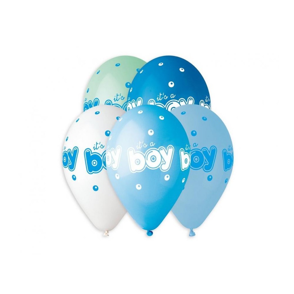 Baby It's a Boy balloon, 5 pieces, 13 inch (33 cm)