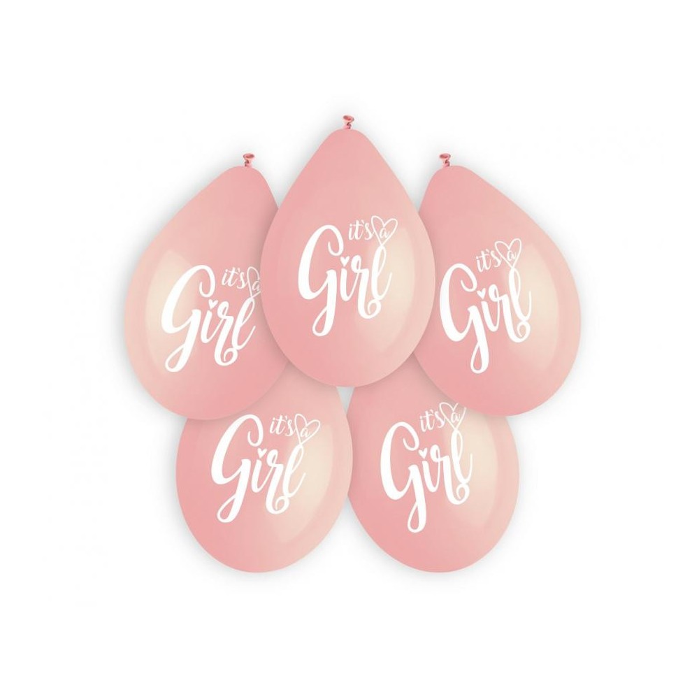 Baby It's a Girl hanging balloon, 5 pcs 13 inch (30 cm)