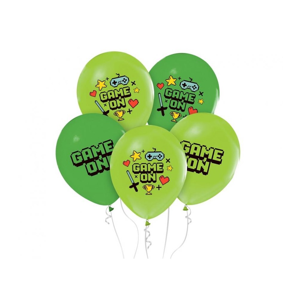 Gamer Game On Toy Balloon, 5 pcs 12 inch (30cm)