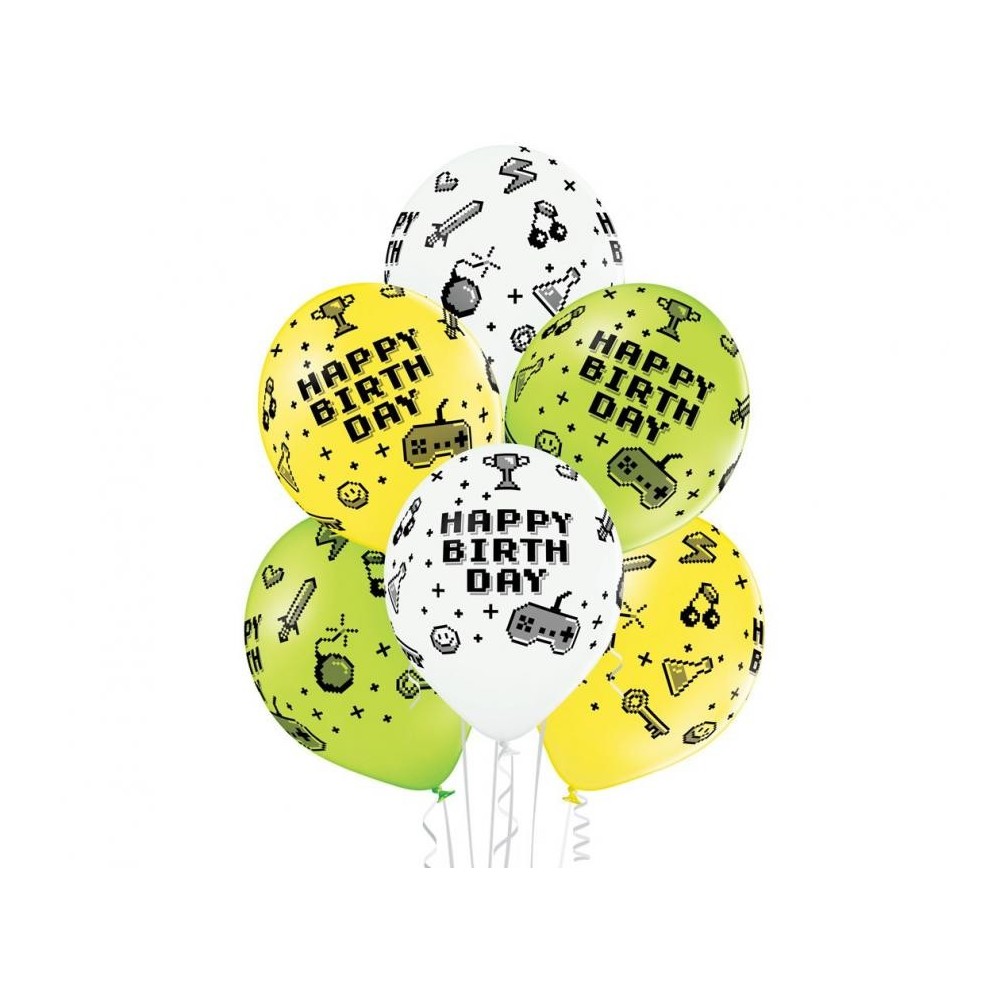 Gamer Gamer Birthday Birthday Toy Balloon, 6 pcs 12 inch (30cm)