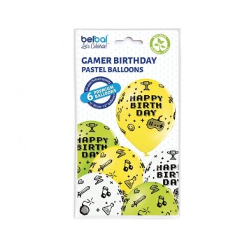 Gamer Gamer Birthday Birthday Toy Balloon, 6 pcs 12 inch (30cm)