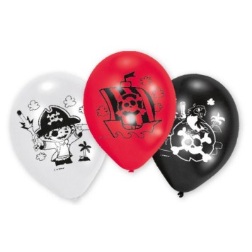 Pirate Ship balloon, 6-piece 9 inch (22.8 cm)