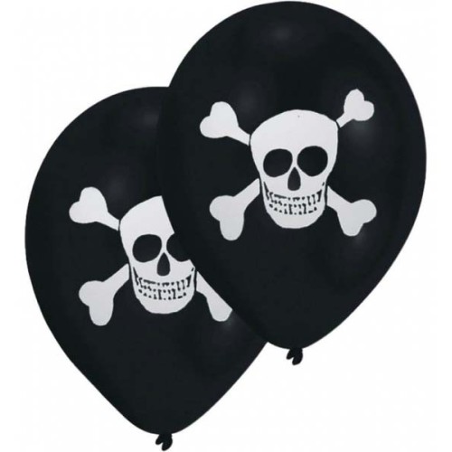 Pirate Skull balloon, 8-piece (10 inch / 25.4 cm)