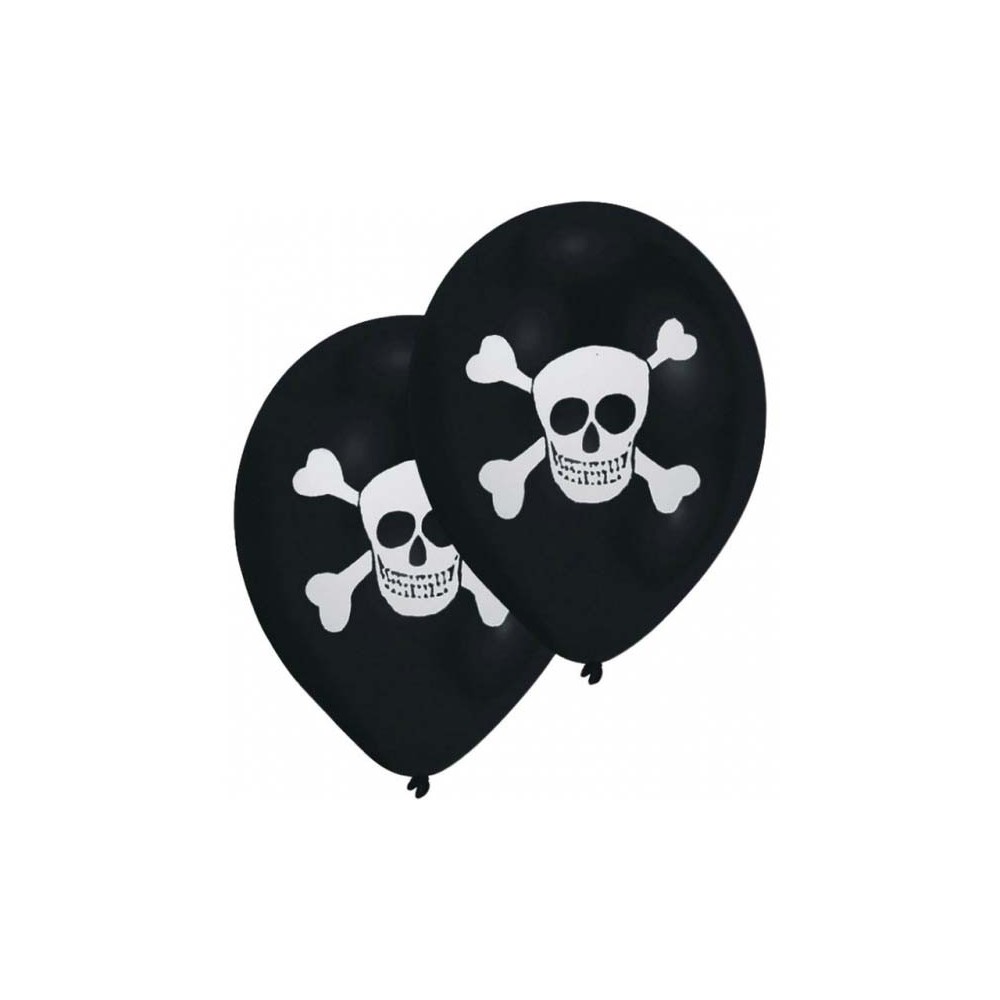 Pirate Skull balloon, 8-piece (10 inch / 25.4 cm)