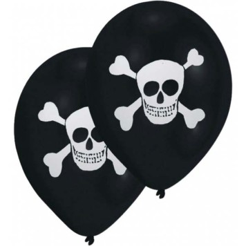 Pirate Skull balloon, 8-piece (10 inch / 25.4 cm)