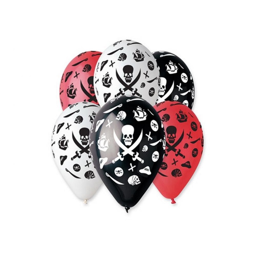 Pirate Pirates, balloon, 5-pack, 12 inch (30 cm)