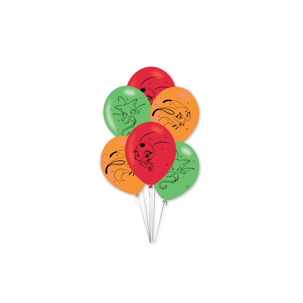 Miraculous Ladybug Kwami balloon, 6 pieces 11 inch (27.5 cm)