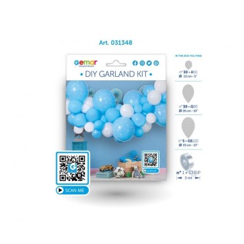 Baby Baby Blue Blue Balloon Garland Set, 65 pcs