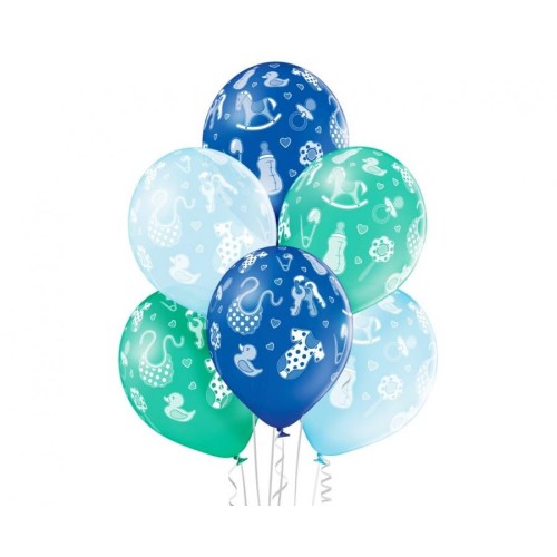 Baby Baby Boy Blue Boy Balloon, 6 pcs 12 inch (30cm)