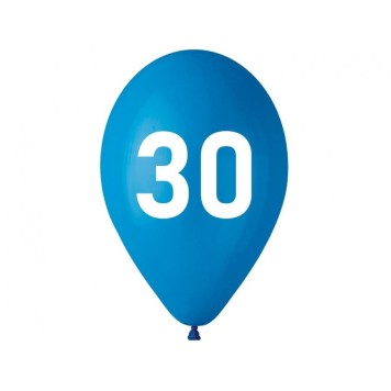 Happy Birthday Blue Blue Happy Birthday 30 balloons, pack of 5, 12 inch (30cm)