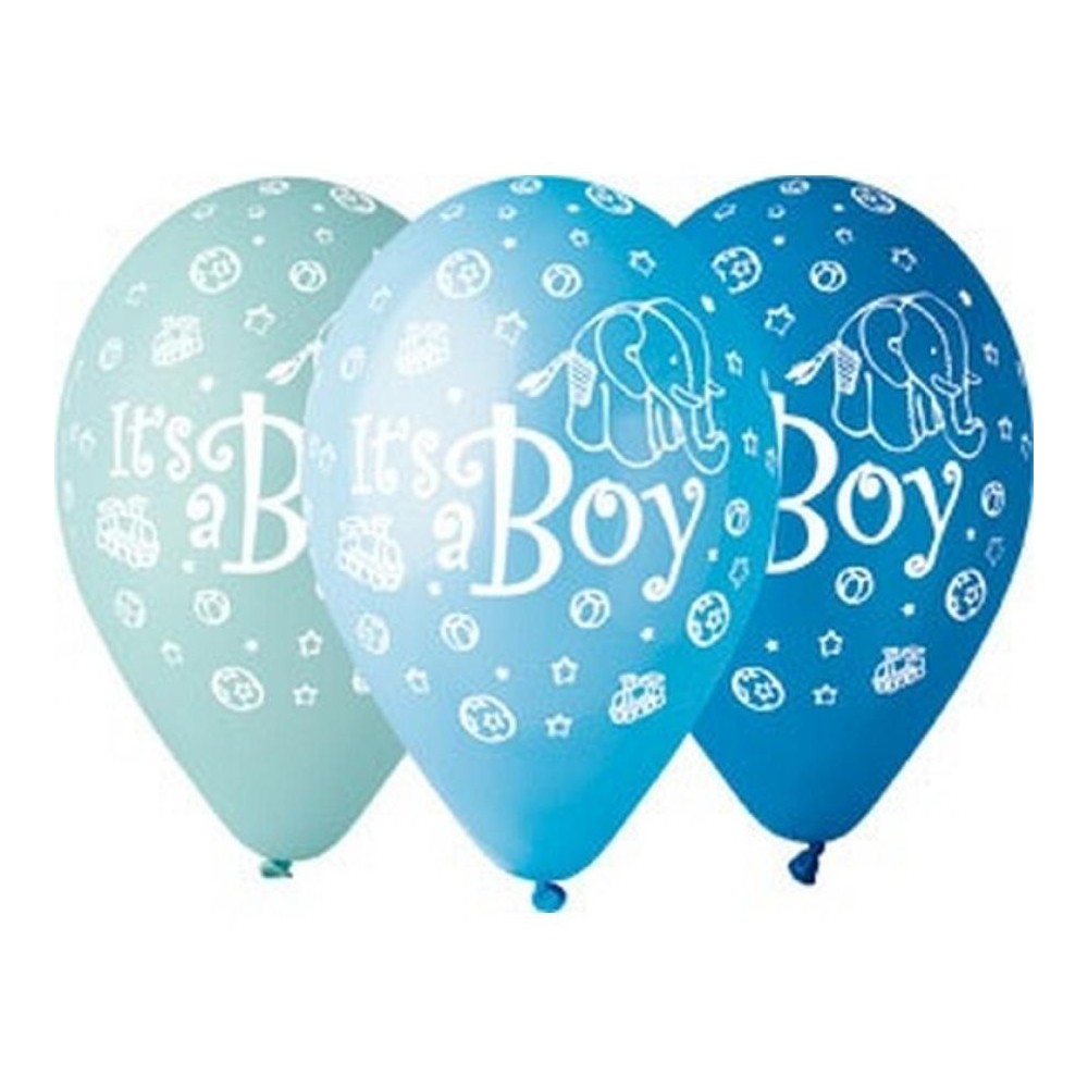 Colour It's a Boy Blue Balloon, 5 pcs 12 inch (30 cm)
