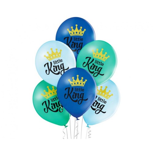 Happy Birthday Little King balloon, 6 pcs 12 inch (30cm)