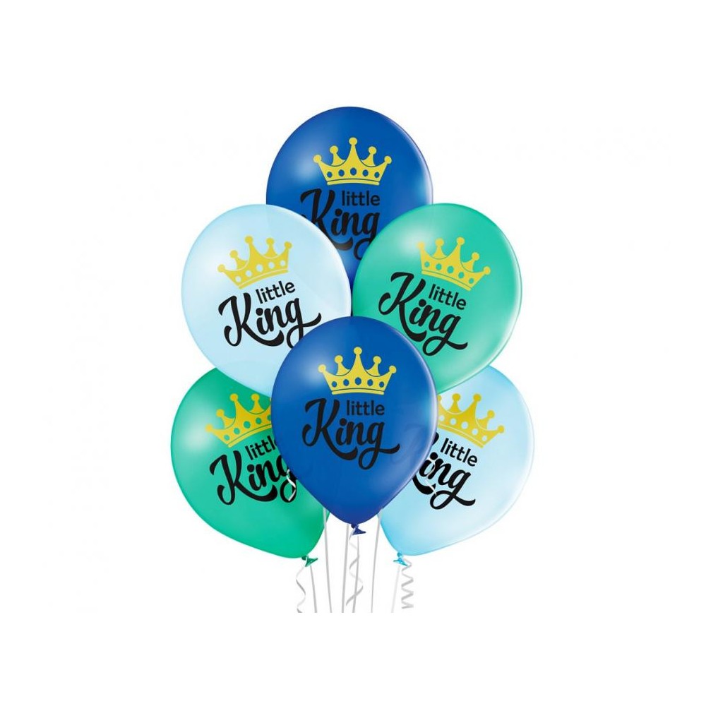 Happy Birthday Little King balloon, 6 pcs 12 inch (30cm)