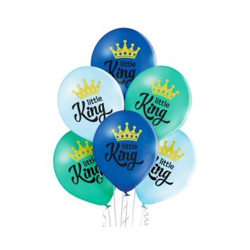 Happy Birthday Little King balloon, 6 pcs 12 inch (30cm)