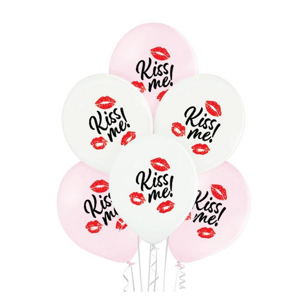 Love Kiss Me Kiss Balloon, 6 pcs 12 inch (30 cm)