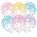 Colour Heart Confetti balloon, 6 pcs, 11 inch (27.5 cm)
