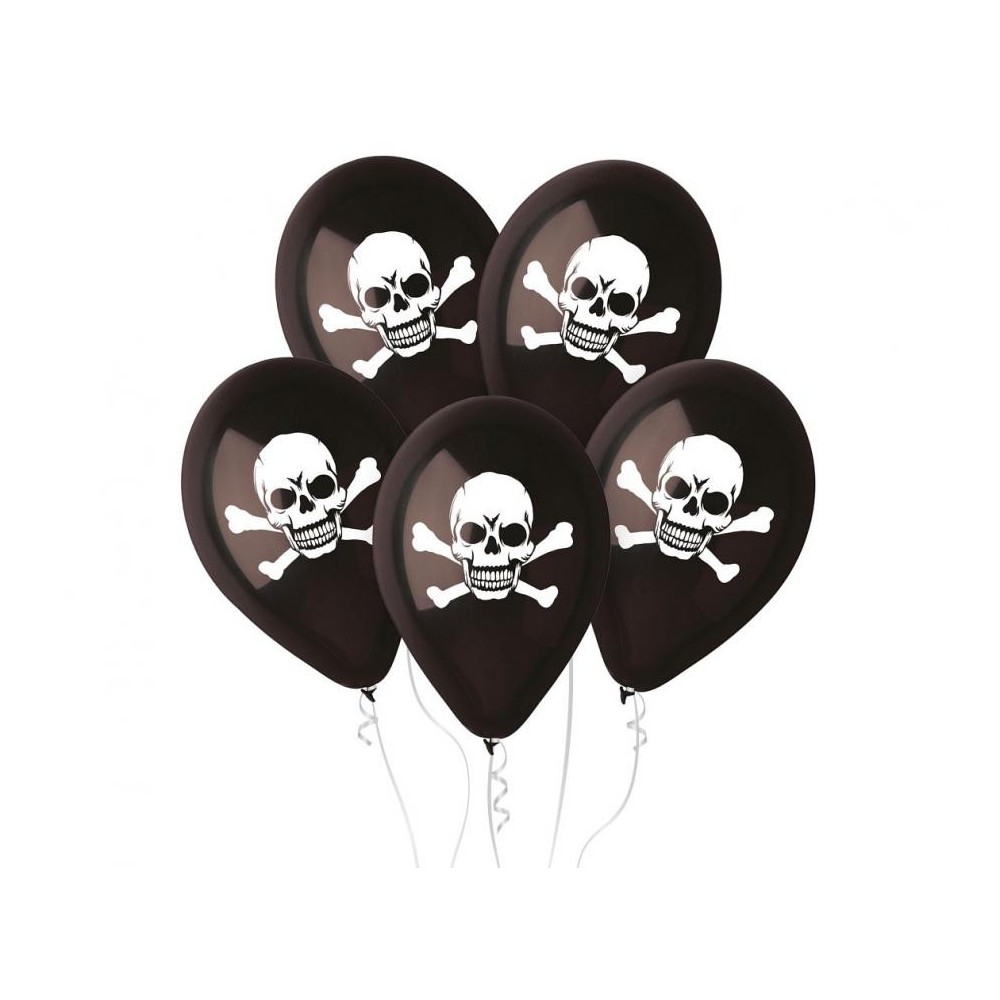 Skull Black air-balloon, balloon 5 pieces 12 inch (30 cm)