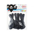 Skull Black air-balloon, balloon 5 pieces 12 inch (30 cm)