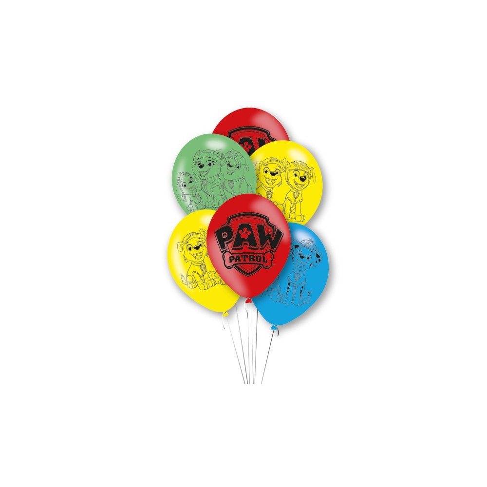 Paw Patrol Color Paws balloon, 6-piece set 11 inch (27.5 cm)