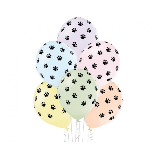 Animals Paws, Paw balloon, 6 pcs 12 inches (30 cm)