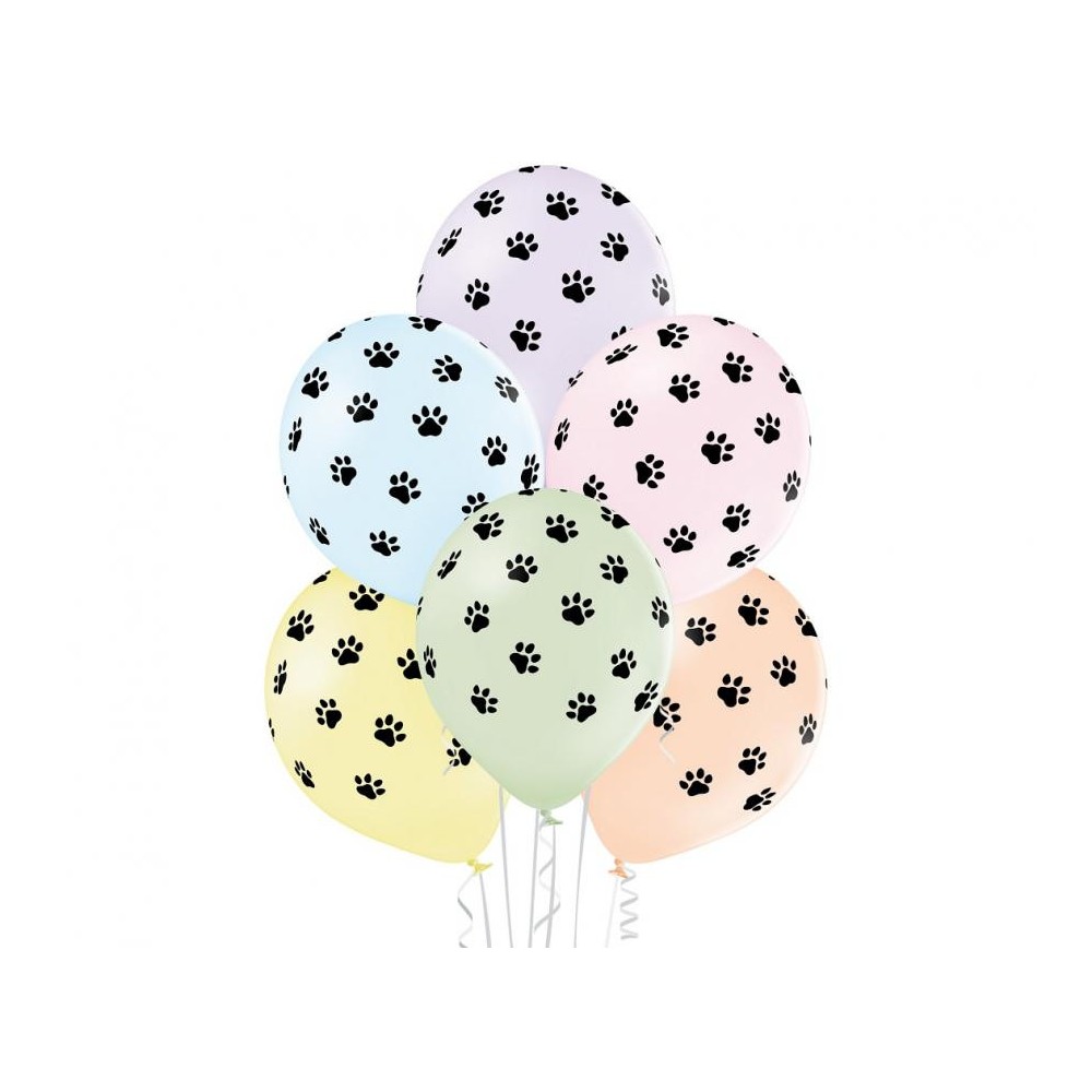 Animals Paws, Paw balloon, 6 pcs 12 inches (30 cm)