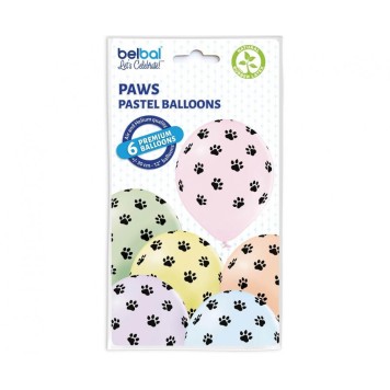Animals Paws, Paw balloon, 6 pcs 12 inches (30 cm)