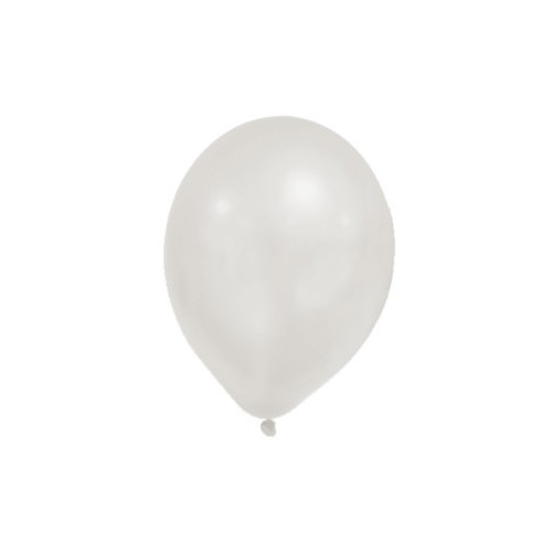 Colour Metallic White Pastel balloon, 8 pieces