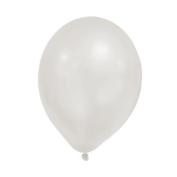 Colour Metallic White Pastel balloon, 8 pieces