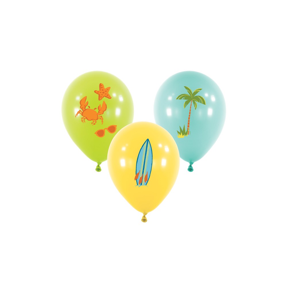 Summer Surf Party balloon, 6 pcs 11 inch (22.8 cm)