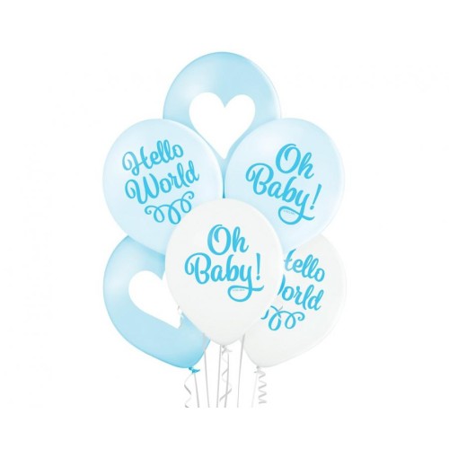 Baby Oh Boy balloon, pack of 6, 12 inches (30cm)