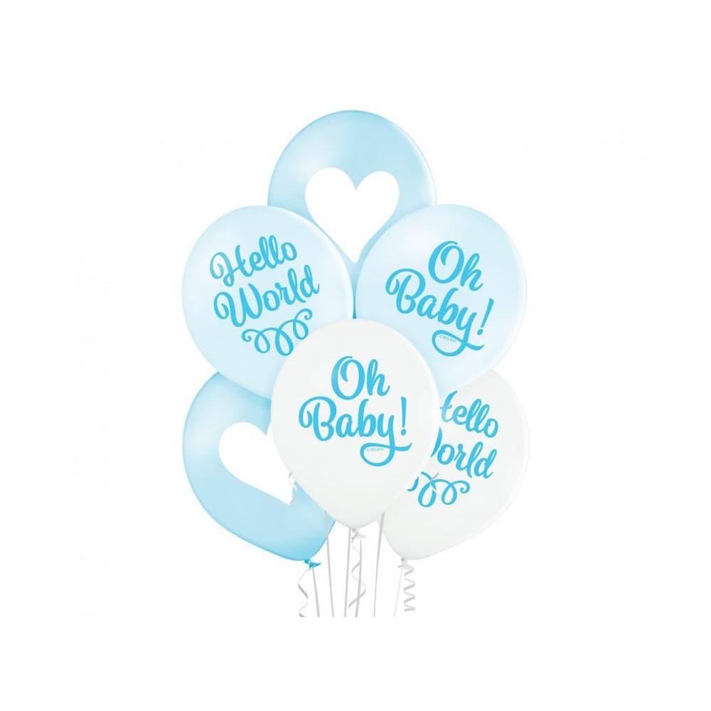 Baby Oh Boy balloon, pack of 6, 12 inches (30cm)