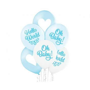 Baby Oh Boy balloon, pack of 6, 12 inches (30cm)