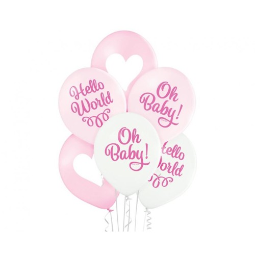 Baby Oh Girl Pastel Balloon, 6 pcs 12 inch (30cm)