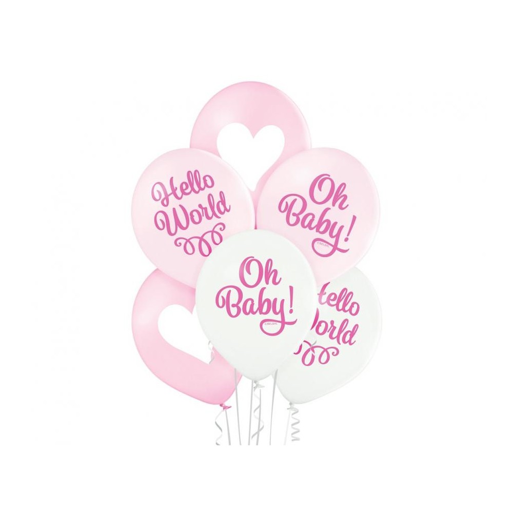 Baby Oh Girl Pastel Balloon, 6 pcs 12 inch (30cm)