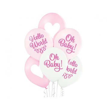 Baby Oh Girl Pastel Balloon, 6 pcs 12 inch (30cm)