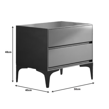 Table de chevet bois anthracite 50x40x48 cm
