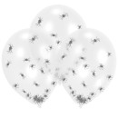 Halloween Grey Spider-filled balloons, set of 6, 11 inches (27.5 cm)