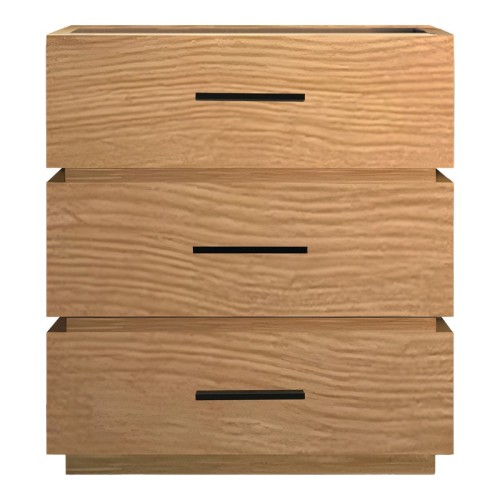 Table de chevet en bois 3 tiroirs marron 60x40x66 cm

