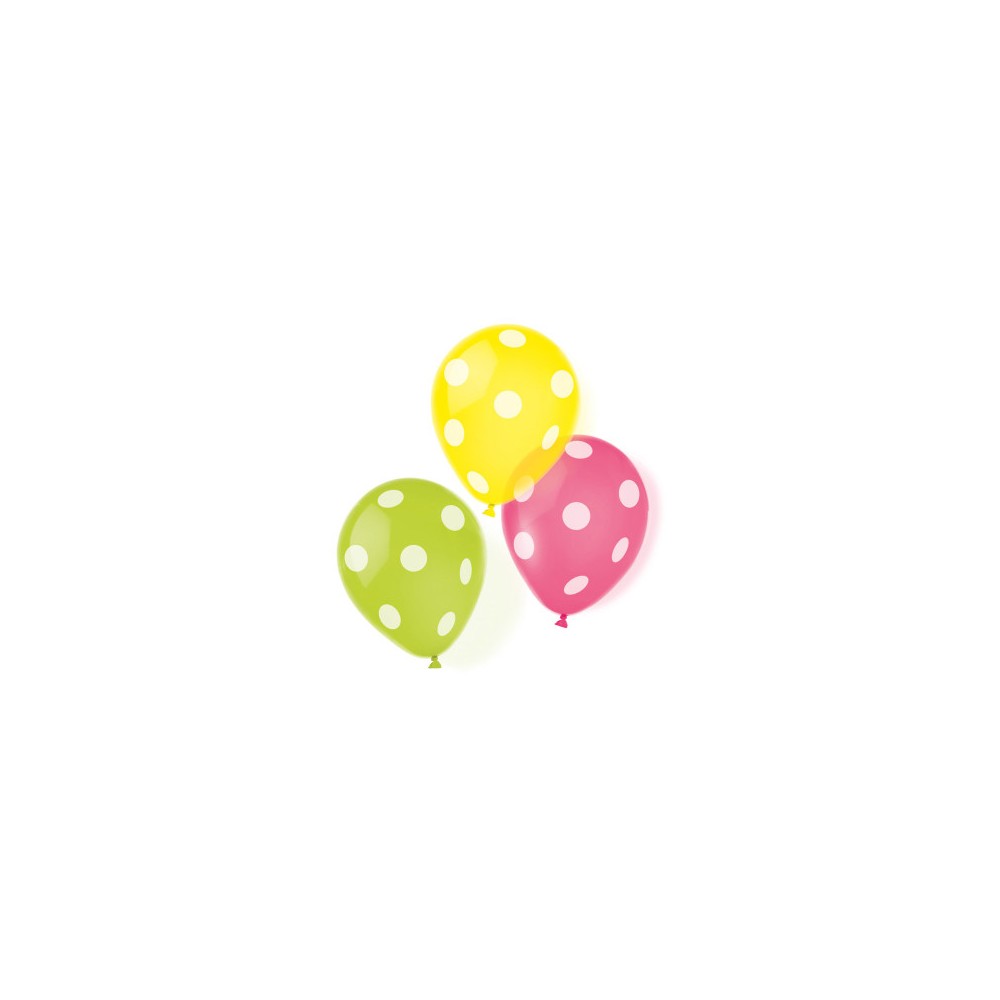 Colour Dots Polka Dot Balloon, 6 Pack 9 inch (22.8 cm)