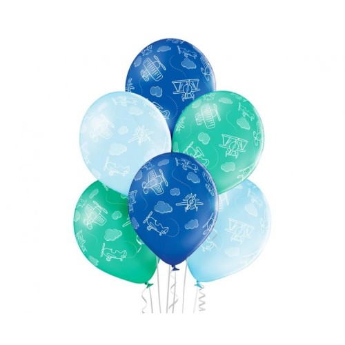 Plane Fly K balloon, 6-piece 12 inch (30cm)