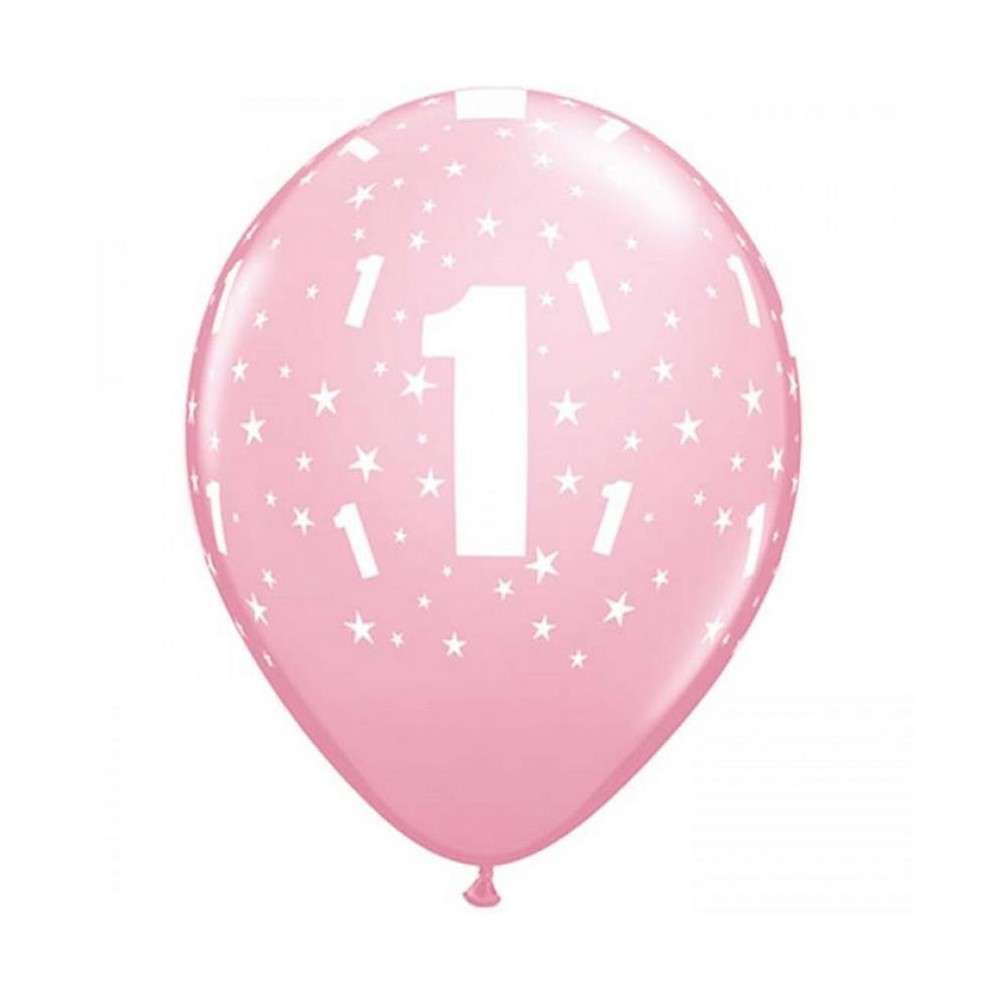 Happy Birthday Pastel Pink Balloon, 6 pcs 11 inch (28 cm)