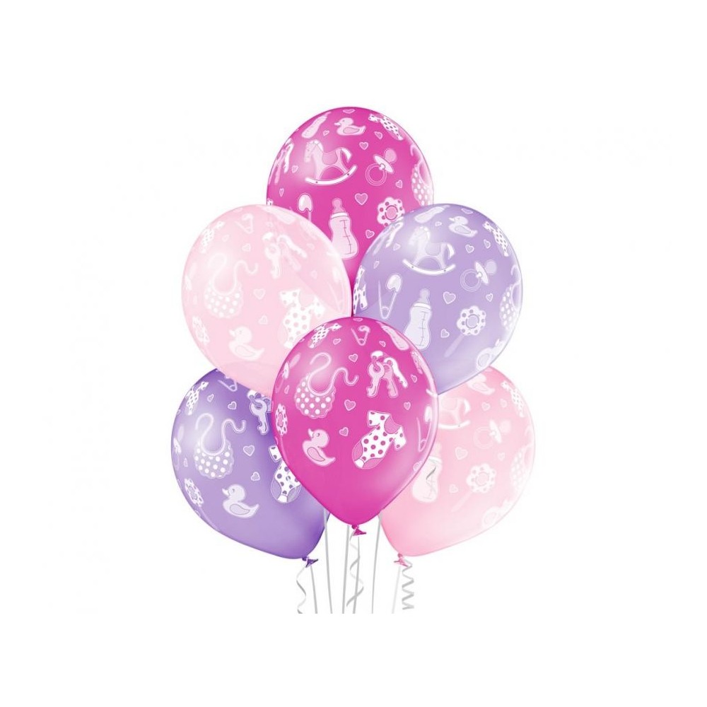 Baby Baby Girl Pink Girl Balloon Set, 6 pcs 12 inch (30cm)