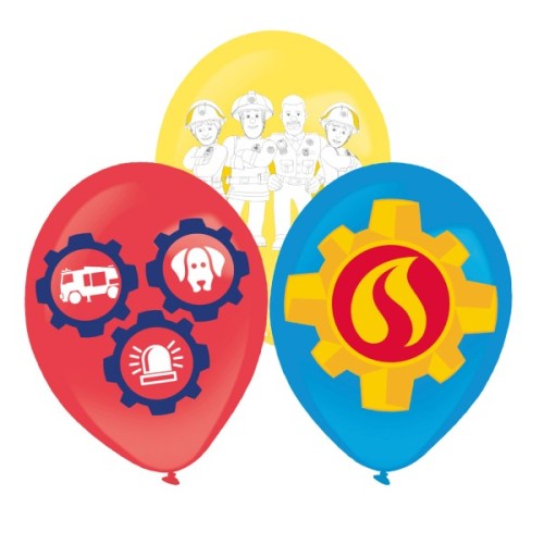 Fireman Sam Teamwork balloon, 6 pcs 11 inch (27.5 cm)