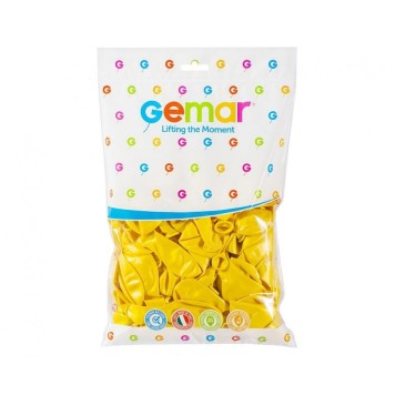 Colour Metal Yellow, Yellow Balloon, 100 pcs 10 inch (26 cm)