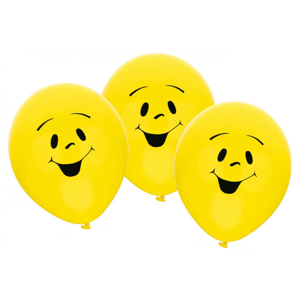 Emoji  Smile Sunny balloon, 6 pcs 9 inch (22.8cm)
