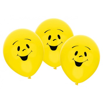 Emoji  Smile Sunny balloon, 6 pcs 9 inch (22.8cm)