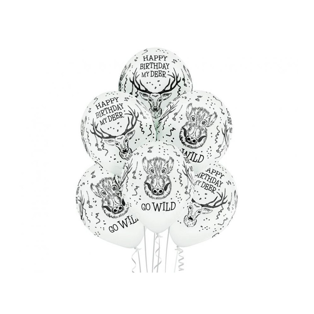 Animals Wild Deer Balloon, 6 pcs 12 inch (30 cm)