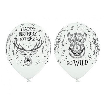Animals Wild Deer Balloon, 6 pcs 12 inch (30 cm)
