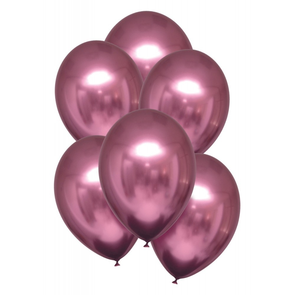 Satin Flamingo balloon, 6-pack 11 inch (27.5cm)